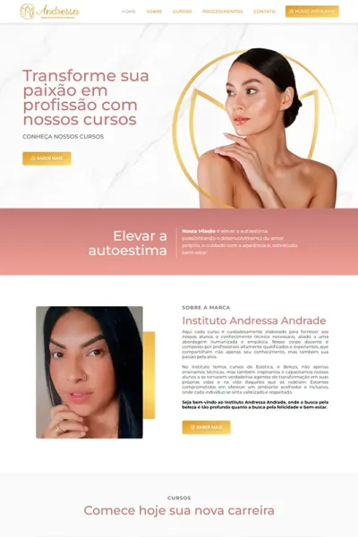 Site Estética e Beleza Andressa